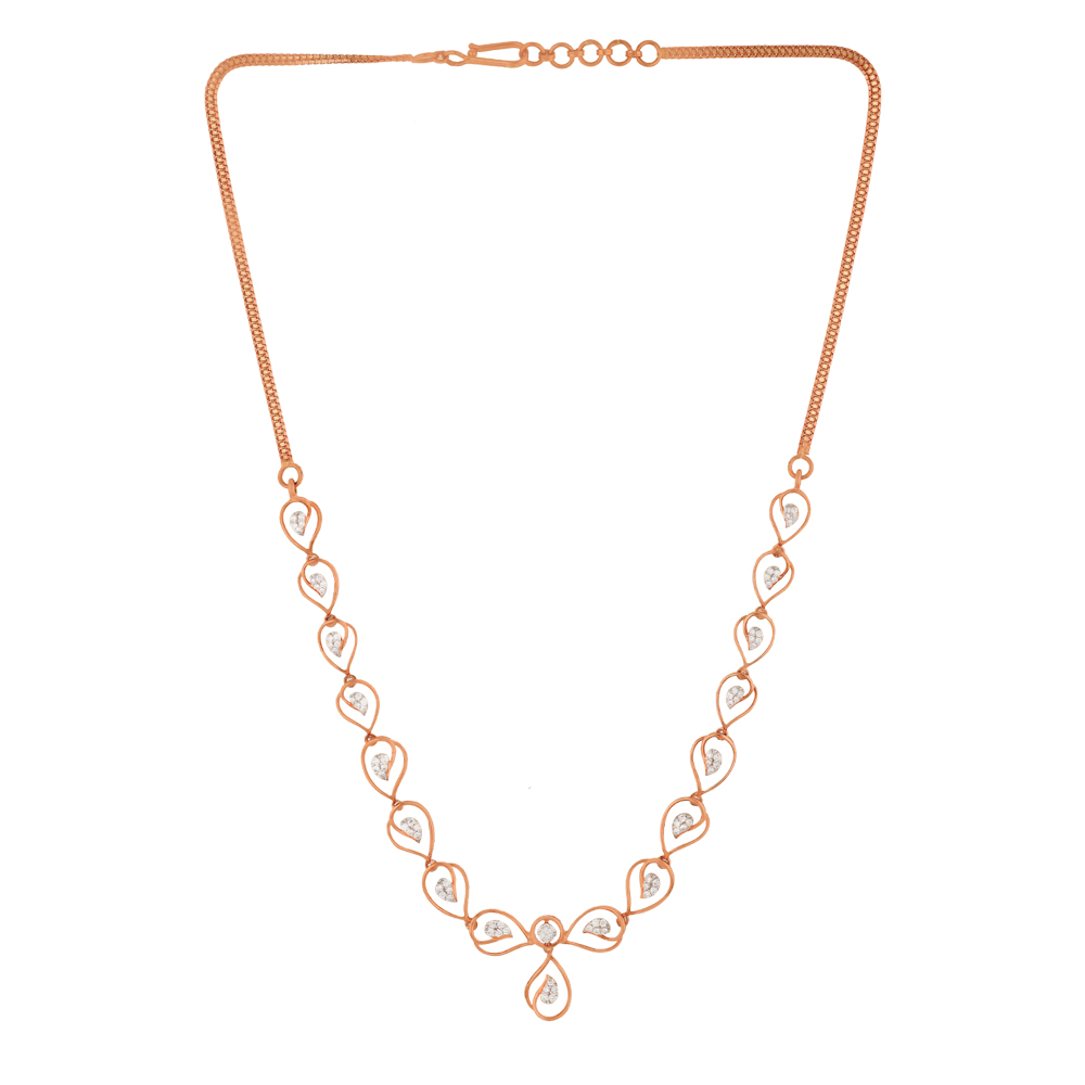 Chic Rose 18k Gold + Diamond Pendant Set – Andaaz Jewelers