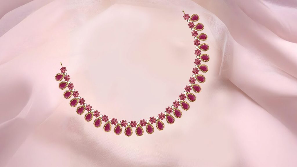 A Contemporary Twist on Gold with Ruby Necklaces