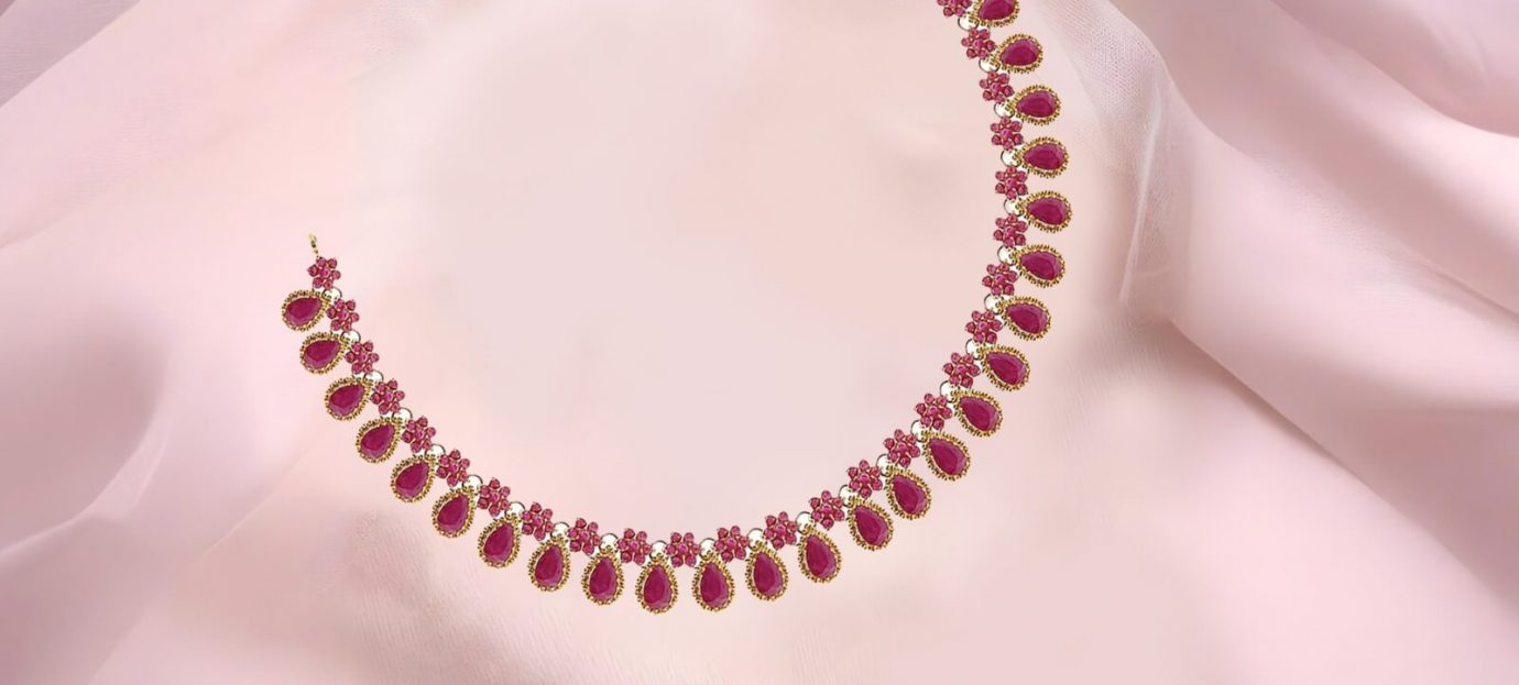 A Contemporary Twist on Gold with Ruby Necklaces