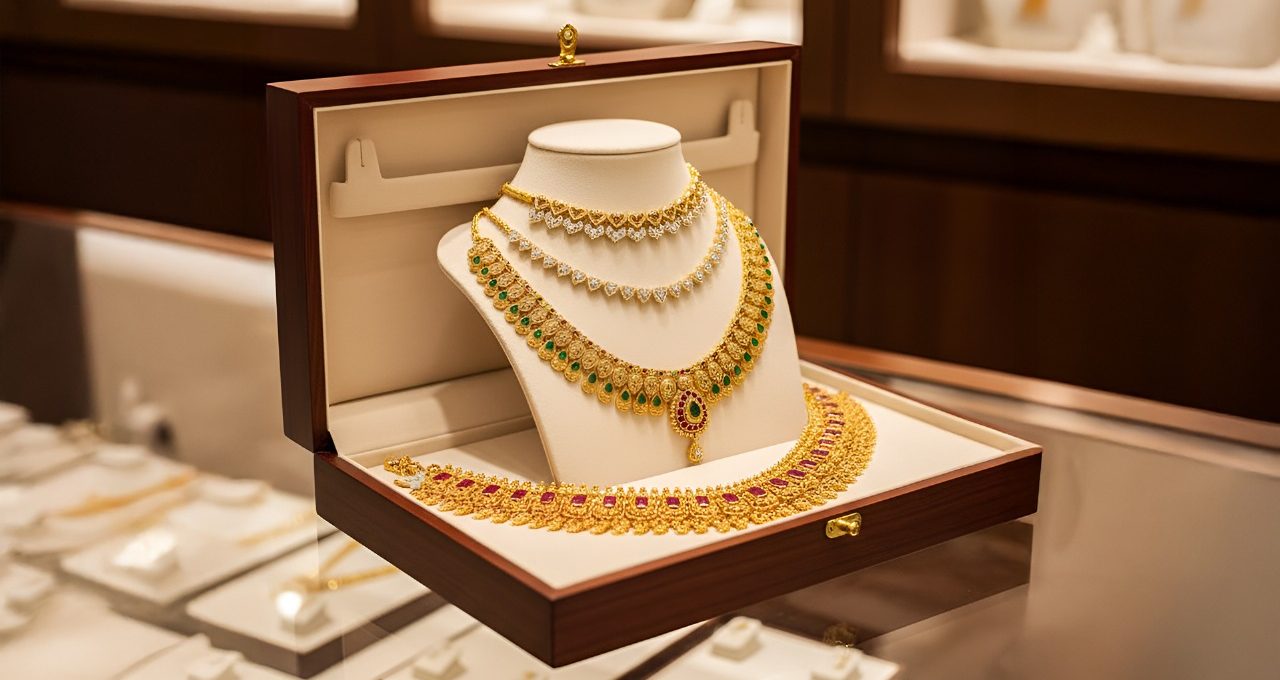 gold and diamond wedding set